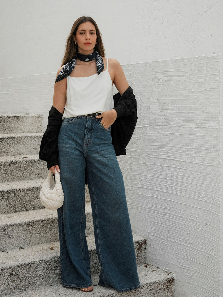 Calça Jeans Palazzo