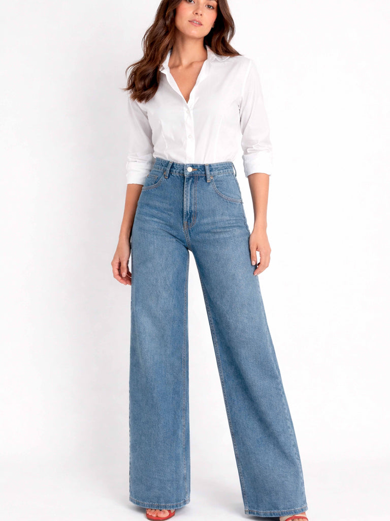 Calça Jeans Palazzo